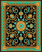 Radiant Floral Medallion Pattern Rug