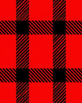 Red Black Plaid Checkered Pattern Rug