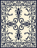 Classic Floral Scrollwork Decorative Rug