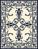 Classic Floral Scrollwork Decorative Rug