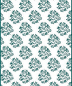 Deep Teal Abstract Floral Pattern Rug