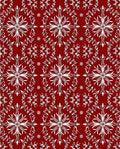 Intricate White Snowflake Red Design Rug