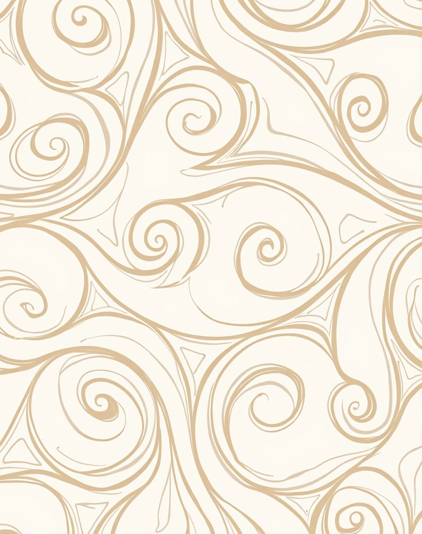 Elegant Swirls Beige Pattern Rug
