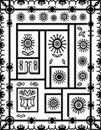 Bold Sun Leaf Graphic Pattern Rug