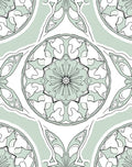 Mint Green Medallion Organic Pattern Rug