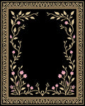 Botanical Vine Framed Floral Pattern Rug