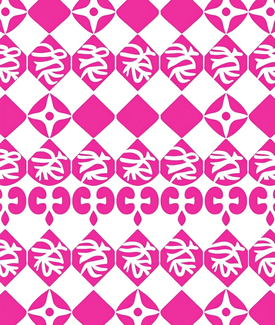 Modern Geometric Pink Tribal Rug