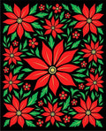 Vibrant Red Poinsettia Floral Collage Rug