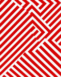 Red White Angular Geometric Pattern Rug