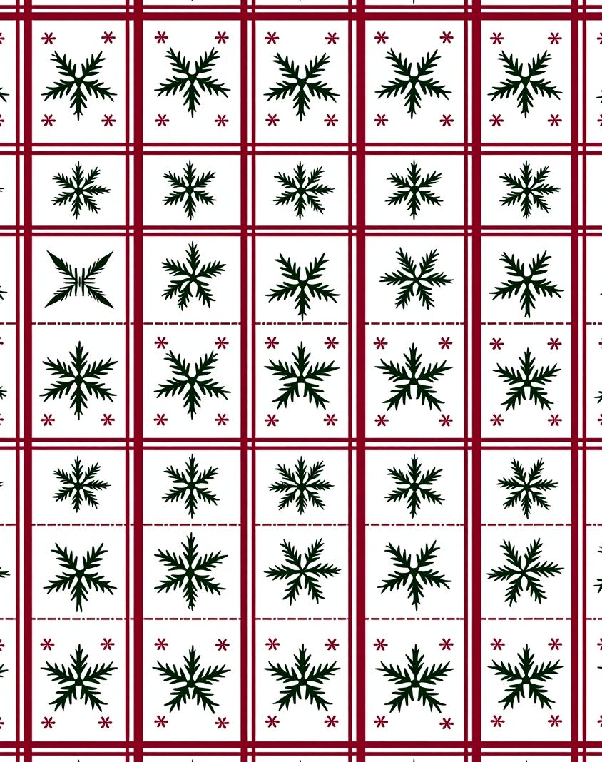 Winter Snowflake Plaid Pattern Rug