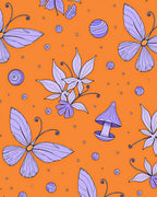 Whimsical Butterfly Mushroom Pattern Rug