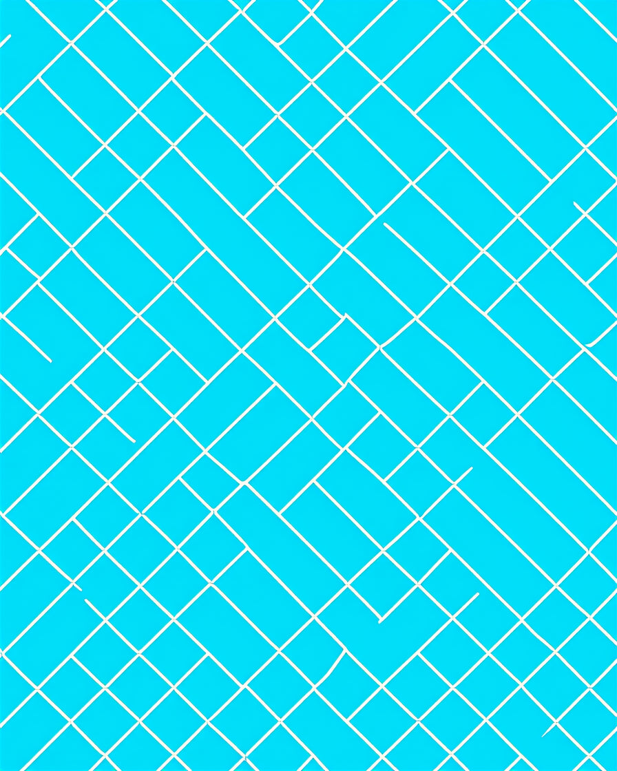 Bright Blue White Linear Pattern Rug