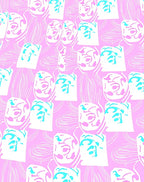 Pink Abstract Swirls Shapes Rug
