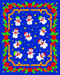 Whimsical Snowman Christmas Star Rug