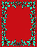 Festive Green Holly Red Berry Frame Rug