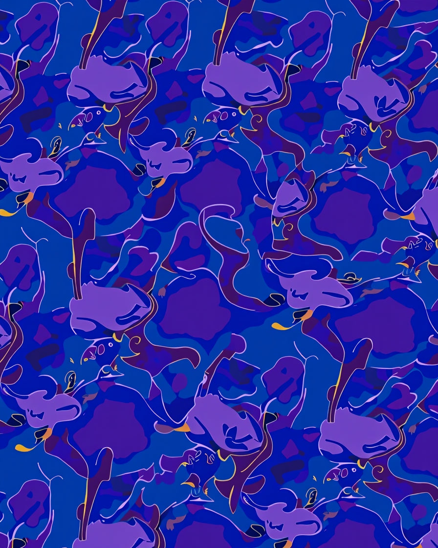 Abstract Blue Purple Swirl Pattern Rug