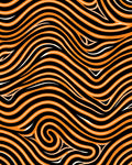 Bold Orange Wave Pattern Design Rug
