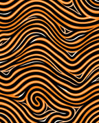 Bold Orange Wave Pattern Design Rug