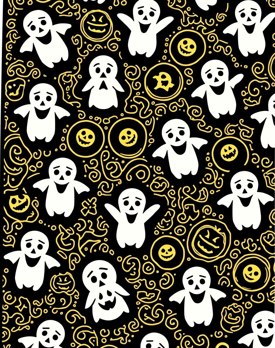 Spooky Ghosts Jack-o-Lanterns Pattern Rug