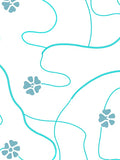 Teal Floral Vine Pattern Rug