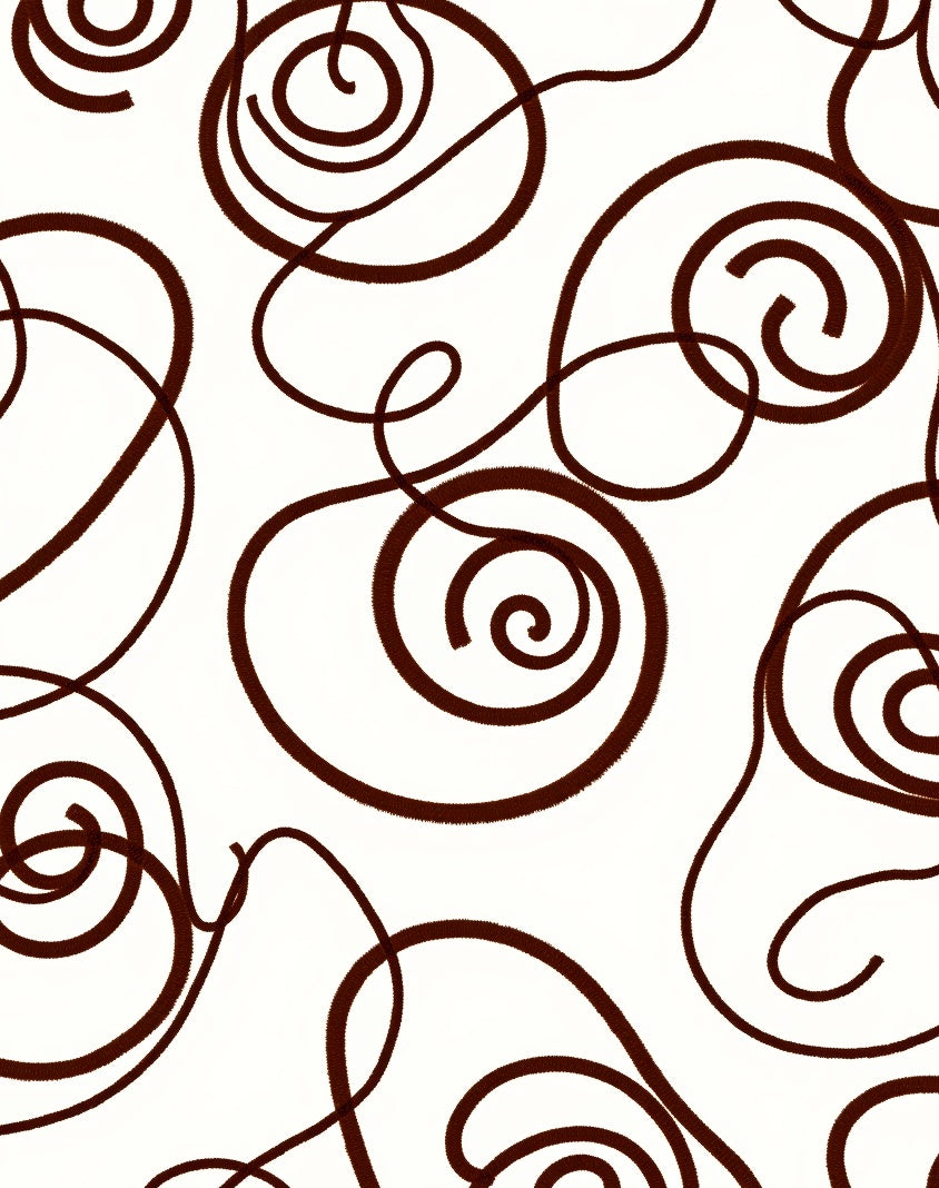 White And Brown Swirl Pattern Rug