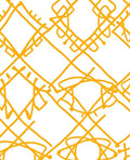 Abstract Yellow Geometric Net Rug