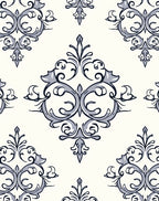 Ornate Vintage Scrollwork Pattern Rug