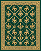 Gold Floral Damask Lattice Pattern Rug