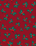 Festive Holly Berry Pattern Accent Rug