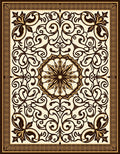 Classic Brown Floral Mandala Design Rug