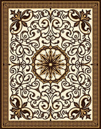 Classic Brown Floral Mandala Design Rug