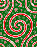 Red Swirl Candy Cane Floral Background Rug