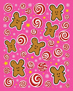 Cute Gingerbread Cookie Patterns Rug