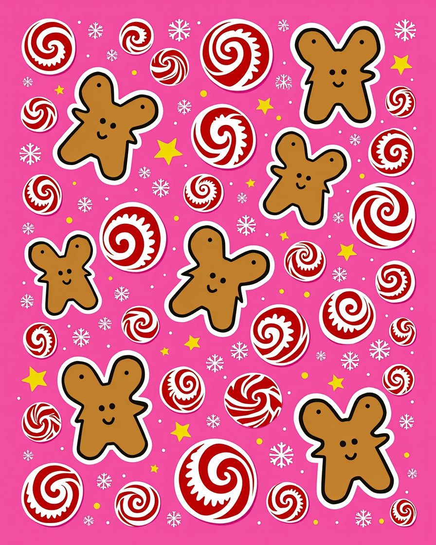 Cute Gingerbread Cookie Patterns Rug