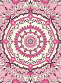 Pink Floral Mandala Design Rug