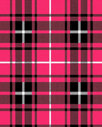 Bold Pink Black White Plaid Pattern Rug