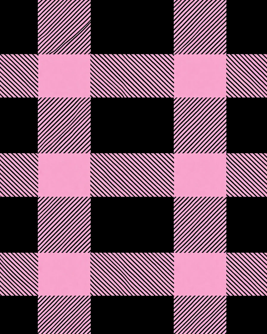Pink Black Buffalo Check Plaid Rug