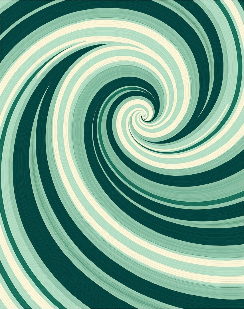 Abstract Green Swirl Pattern Rug