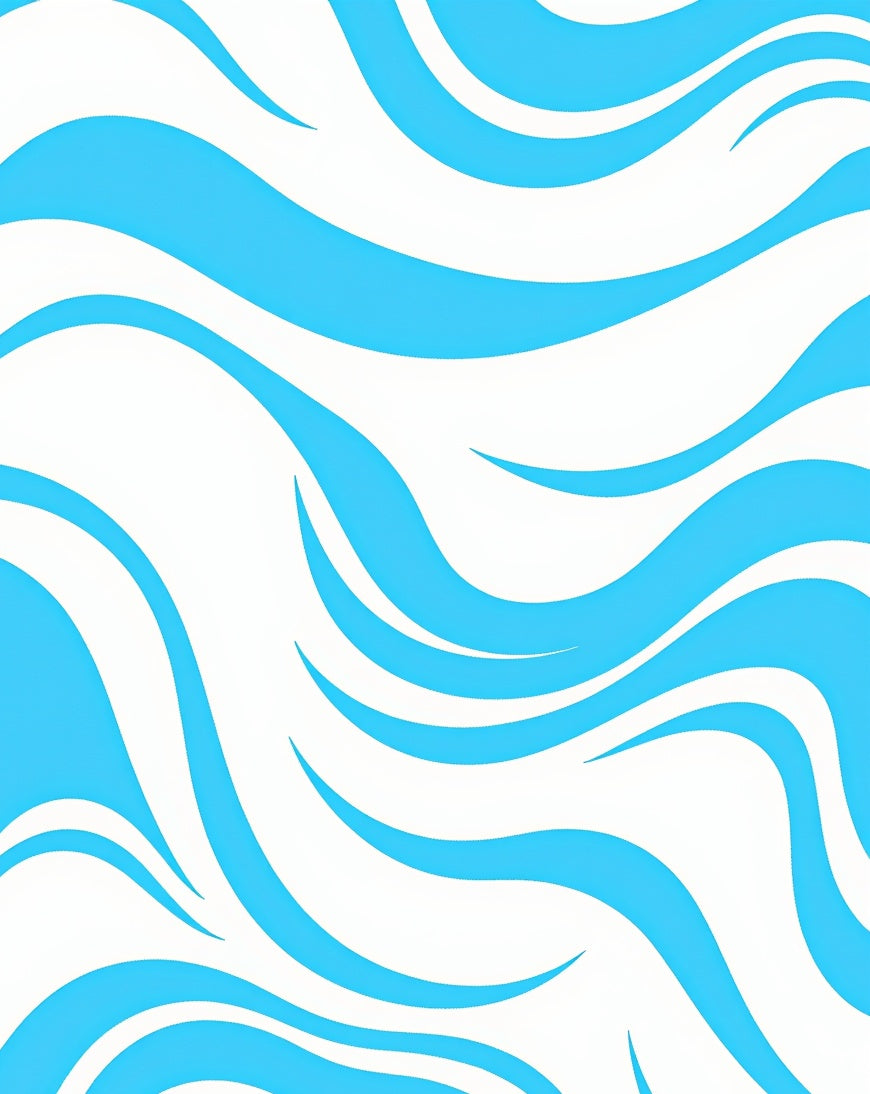 Cool Blue Wavy Stripe Pattern Rug