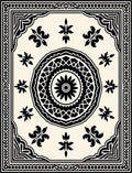Black and Cream Ornamental Medallion Rug