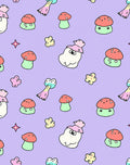 Playful Mushroom Critter Pattern Rug