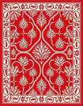 Classic Red White Floral Scroll Rug