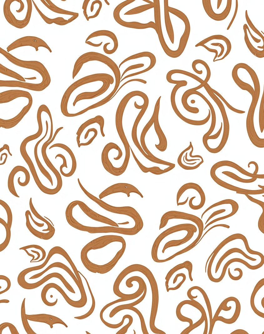 Abstract Swirl Leaf Pattern Design Rug