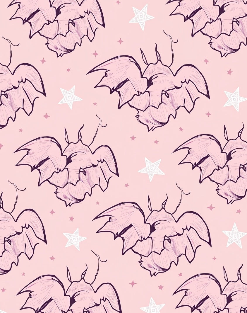Whimsical Bat Star Pattern Rug