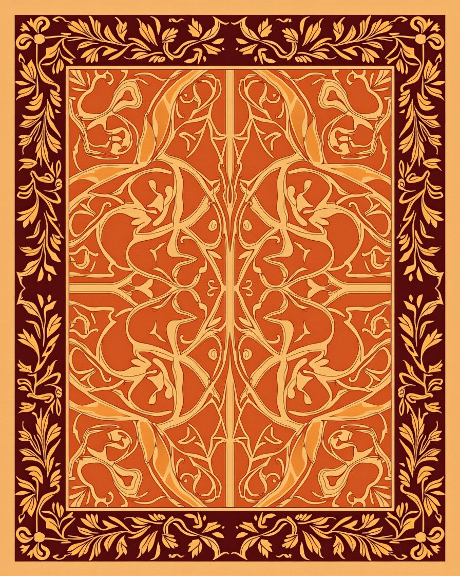 Art Nouveau Vine Pattern Rug