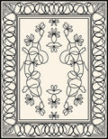 Whimsical Floral Line Art Design Rug