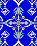 Vibrant Blue Geometric Abstract Pattern Rug