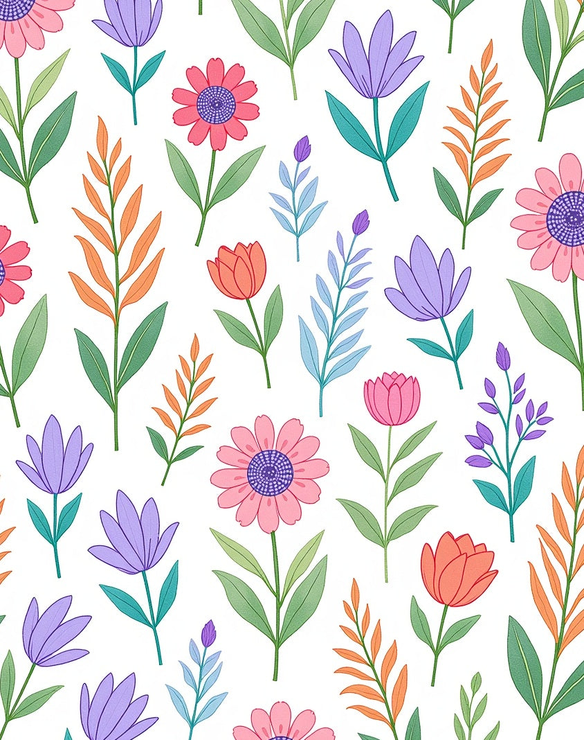 Floral Meadow Pattern Design Rug