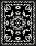 Monochrome Detailed Floral Medallion Rug