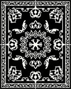Monochrome Detailed Floral Medallion Rug